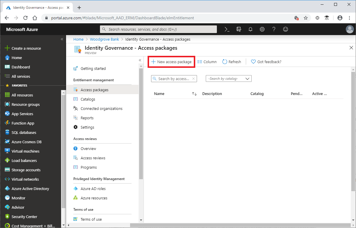 Add Access Package