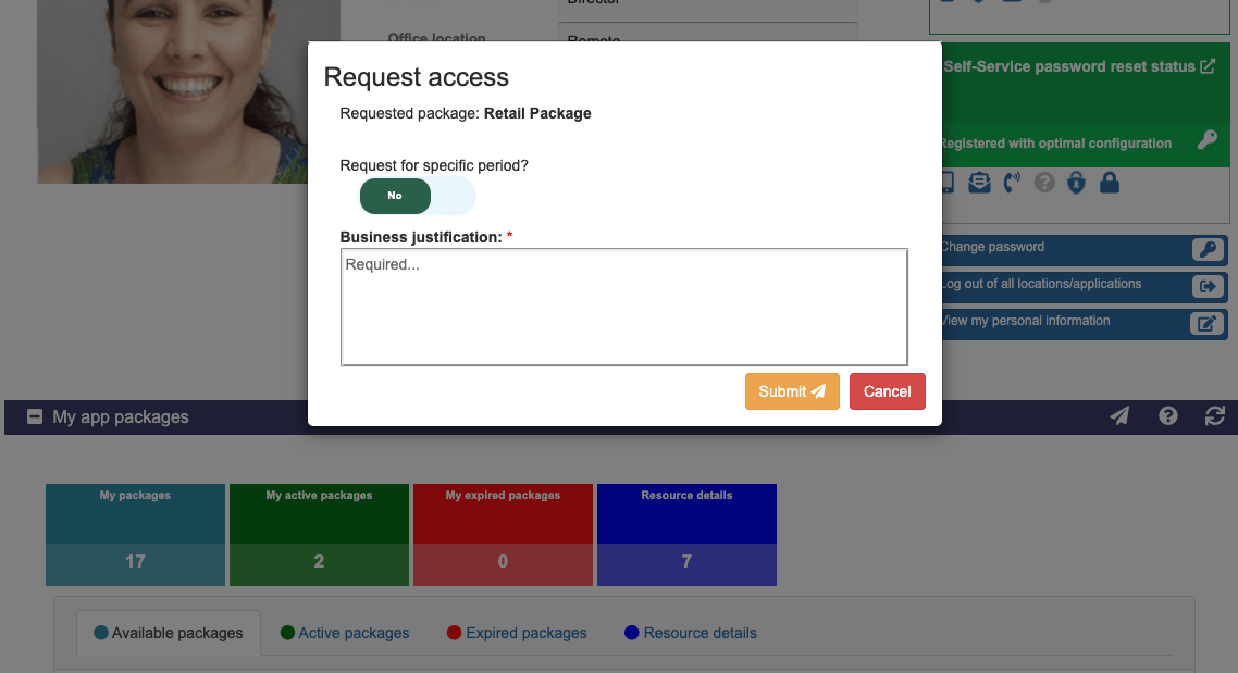 Request access details